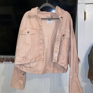 Salmon pink jean Zara jacket